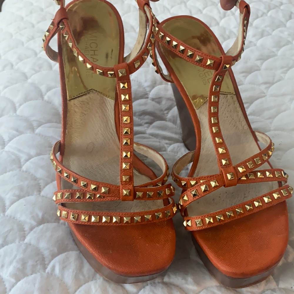 Michael Kors Orange Wedge 8.5